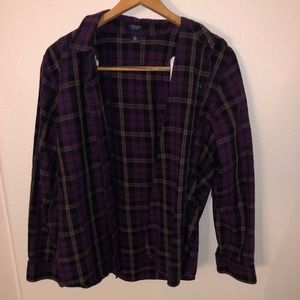 Vintage Purple Plaid Chaps Button Up